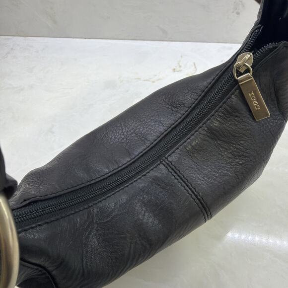 HOBO International Slouchy Black Leather Mini Shoulder Bag Y2k - Picture 6 of 16